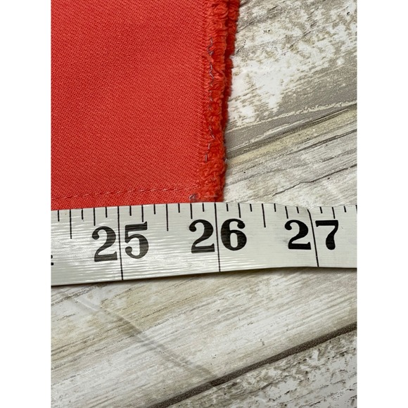Tractr Mona High Rise Crop Coral Red Raw Hem Garment Dyed Jeans Size 2/26 - Picture 8 of 8